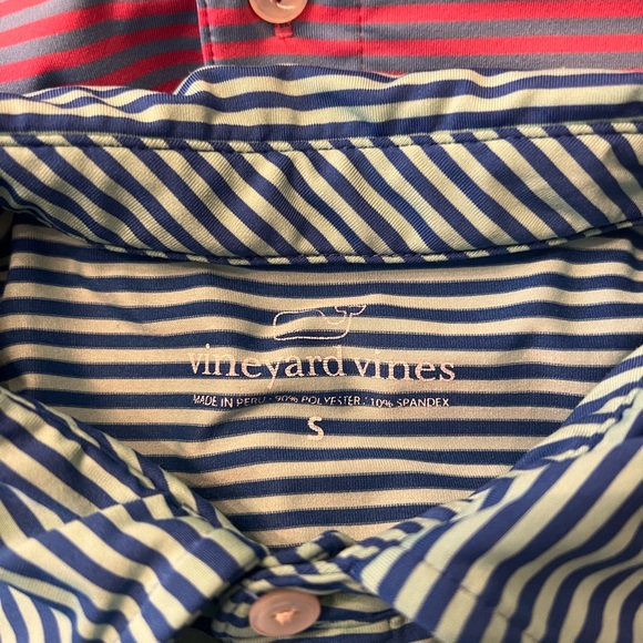 Vineyard Vines Men's Casual Shirts - Pink and Blue Stripes - Picture 2 of 3
